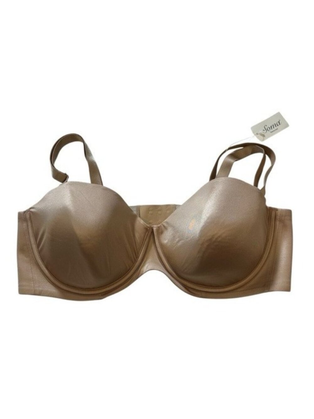 Soma Bra 38DD Vanishing Strapless Multi Way Soft Tan Smoothing Seamless Edge NWT